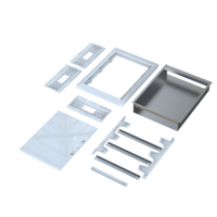 Boîte de distribution en métal ABS PC, capacité de 45 fusibles, 390x535x107mm, montage encastré, IP40, corps métallique, cadre blanc, modèle POLI 019-B-1