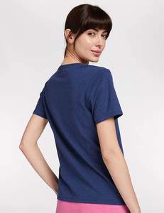 T-shirt de sport à manches courtes et col roulé à séchage rapide pour femmes respirant brodé Logo personnalisé imprimé Polyester Spandex solide - Product Image 2