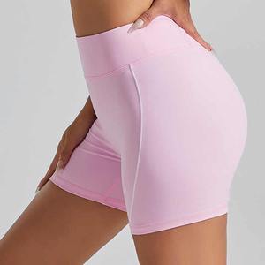 Short de Yoga de Compression à Fermeture Élastique Taille Haute pour Femmes Séchage Rapide Respirant Spandex/Nylon Logo Personnalisé Leggings de Couleur Unie - Product Image 3