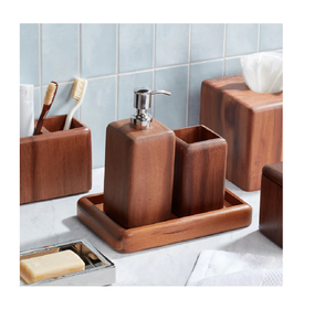 100% Natural Wooden Bathroom 3 Pieces <b>Set</b> High Quality Customized Size Bathroom <b>Set</b> <b>Hand</b> <b>Wash</b> Use - Product Image 1