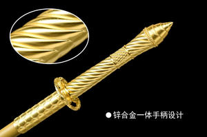 Longquan Xia Ketang 소드 통합 망간 강철 오버로드 나이프 지팡이 긴 탕 행그 새겨진 금도금 풀 메탈 야외 - Product Image 5