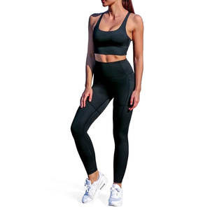 Vente directe d'usine ensemble de yoga pour femmes vêtements de fitness et d'entraînement ensemble de yoga pour femmes ensemble de yoga pour femmes taille haute - Product Image 1