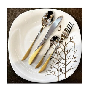 Couverts en acier inoxydable finition argentée couverts de luxe élégants pour table à manger, restaurants, fêtes, mariages - Product Image 1