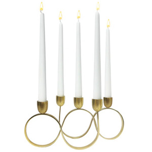 Bougeoir en métal conique plaqué or nouvellement conçu pour les chandelles de table décoratives de maison et de mariage - Product Image 6