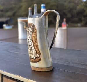 High Quality 100% Buffalo Horn Ceramic <b>Mug</b> Handmade Viking Drinking Horn <b>Mugs</b> at Wholesale Prices - Product Image 1