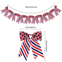 Guirlande de drapeaux américains à rayures, bannière triangulaire USA, décoration de fête patriotique pour la fête du Memorial Day de l'Indépendance