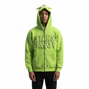 Sweat-shirts à capuche zippés respirants et chauds pour l'hiver, style streetwear hip-hop, fabriqués en usine, services OEM, vente en gros - Product Image 5