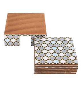 Sous-verre imprimé émaillé en MDF moderne fait à la main support élégant motif carré bloc de papier en métal personnalisé GM IMPEX BEER - Product Image 5