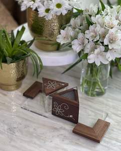 Coffret cadeau Ramadan personnalisé brûleur d'encens islamique en résine de bois de santal ensemble Bakhoor parfum pour usage religieux art moderne - Product Image 4