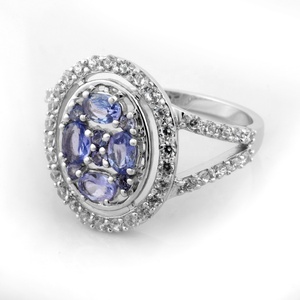 Anillos de Plata de Ley 925 de diseñador maravilloso para mujer, venta al por mayor, piedra preciosa de tanzanita auténtica, corte ovalado clásico para bodas - Product Image 2