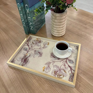 Precio de fábrica directo personalizado moderno rectángulo bandeja de servicio de vidrio decoración del hogar Mesa cocina-para hoteles ventas de Navidad - Product Image 1