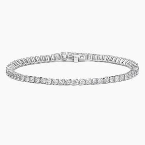 Pulsera de diamantes de moissanita de plata 925 de 7 pulgadas de lujo, joyería de estilo clásico de moda Unisex, regalo perfecto para ocasiones especiales - Product Image 3