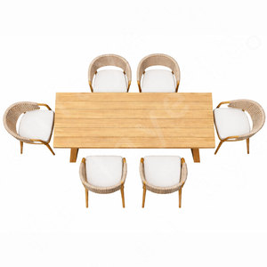 Modern Outdoor Wood <strong>Bistro</strong> Table <strong>Set</strong> Lightweight and Durable Patio Teak Furniture for Dining Hotels Villas Farmhouses <strong>on</strong> <strong>Sale</strong> - Product Image 6