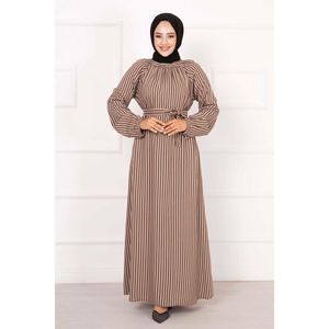 เดรสฮิญาบลายมิงค์สีดำ - Product Image 4