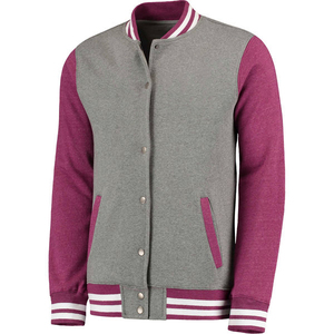 Chaqueta deportiva de béisbol con mangas de cuero para hombre, chaqueta universitaria unisex con retazos personalizada al por mayor - Product Image 4