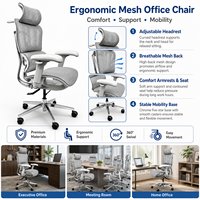 Chaise de bureau ergonomique à dossier haut, pivotante, avec appui-tête et accoudoirs réglables pour espace de travail – Fournisseur d'usine