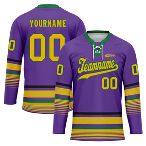 Maillots de hockey sur glace personnalisés en polyester 160g de haute qualité, séchage rapide, respirants, pour l'entraînement, vierges pour sublimation, vente en gros - Product Image 4