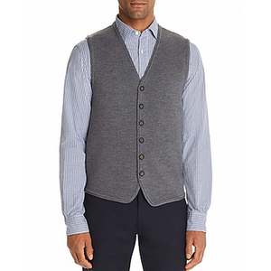 Gilet da Uomo in Lana Merino Bloomingdale's Blu Navy Taglie Forti, Abbigliamento Esterno con Bottoni Decorativi, in Nylon Traspirante e Cotone Lavorato a Maglia, con Logo - Product Image 5