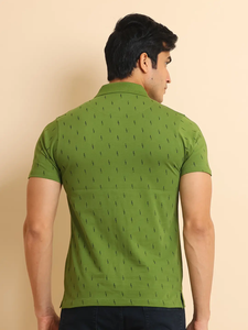 T-shirt élégant en coton 100% à manches courtes pour hommes, col polo, design imprimé, poche poitrine tendance, tenue décontractée pour toutes les occasions - Product Image 6