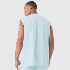 Dernier modèle Ensemble débardeurs et shorts sérigraphiés surdimensionnés au design personnalisé Vêtements de gym et d'entraînement Débardeurs et shorts de plage respirants pour hommes - Product Image 4