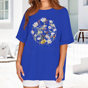 เสื้อยืดโอเวอร์ไซส์ผู้หญิงไซส์ใหญ่ ผ้าฝ้าย 100% ระบายอากาศ แห้งเร็ว แขนสั้น ใส่สบาย รุ่นใหม่ล่าสุด - Product Image 2