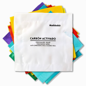 Serviettes en papier personnalisées 40x40 avec gaufrage et 2 voiles colorés - Product Image 2