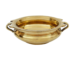 4 pulgadas dorado liso decorativo latón Urli tradicional vela Floral decoración Show Piece hogar Oficina Pooja habitaciones jarrón de mesa - Product Image 1