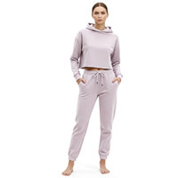 Ensemble de survêtement court deux pièces en tricot écologique à capuche pour femme, collection Hiver 2025, haute qualité, personnalisable, long