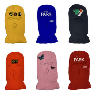 Masque de ski en tissu respirant à 3 trous pour homme, broderie d'image, balaclava, tissu commun, expédition DDP en plein air - Product Image 2