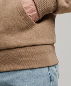 Sweat-shirts à capuche zippés en molleton français 100% coton à épaules tombantes sur mesure pour hommes Logo imprimé en relief personnalisé Sweat-shirt pour hommes lourd - Product Image 4