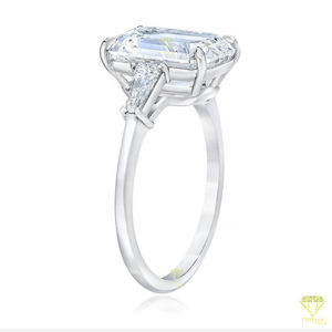 Anillo DE BODA clásico de tres piedras con diamantes cultivados en laboratorio para mujer, certificado IGI, impecable, Color D, VVS, estilo Vintage, corte de cojín, fiesta - Product Image 5