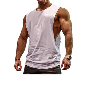 Wholesale Price Men's Heavyweight Vest 100% Cotton Blank High Quality Custom Logo Design Casual Sleeveless Tank Top For Men