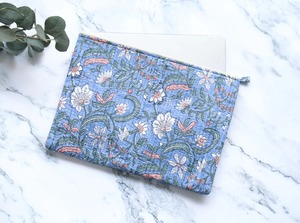 Indian Block Print <b>Laptop</b> Sleeves Blue Floral Business Style <b>Cover</b> <b>for</b> 13" 15" 17" <b>Laptops</b> Sling Office Protection Features - Product Image 3