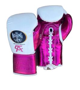 No Boxing No Life - Guantes de Boxeo Profesionales de Piel de Vacuno con Cordones, Acolchado Grueso de 4 Capas, Guantes de Boxeo para Sparring de Dedo Completo - Product Image 1