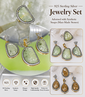 Vente en gros de bijoux en argent sterling 925, ensemble de bijoux fins, designs classiques faits à la main, sans pierres principales, fabriqués en Turquie