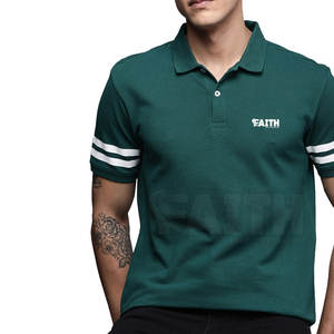 Camiseta de polo informal de secado rápido para hombre, cómoda de algodón y poliéster con patrón sólido, tela de lona - Product Image 1