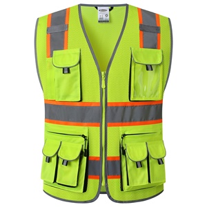 Chaqueta de Seguridad Reflectante de Alta Visibilidad con Múltiples Bolsillos y Logotipo Personalizado, Tallas S-5XL, Chaleco de Seguridad de Alta Visibilidad para Ingenieros con Logotipo - Product Image 2