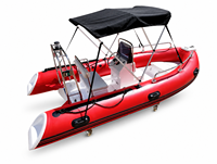 Bateau pneumatique Zhenbo RIB-430 pour 7 personnes, en PVC, pour le ski nautique, longueur 14 pieds, avec échelle d'accès.