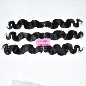 100% couleur naturelle indien naturel vierge brut Bundle pas cher femmes vague de corps et crépus droit noir Style Extensions de cheveux humains - Product Image 2