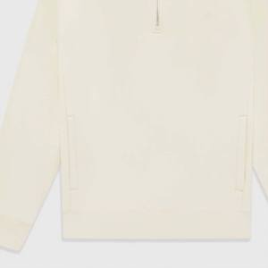 Sweat-shirt à demi-zip tendance, épaules tombantes, poids lourd, 100% coton, 320GSM, surdimensionné, hiver, brodé - Product Image 4