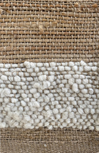 พรมปูพื้นขนสัตว์และปอกระเจาทำด้วยมือที่ทันสมัยมีหลายพื้นผิวทอมือโดยโรงงานสำหรับใช้ในบ้านและภายใน - Product Image 2