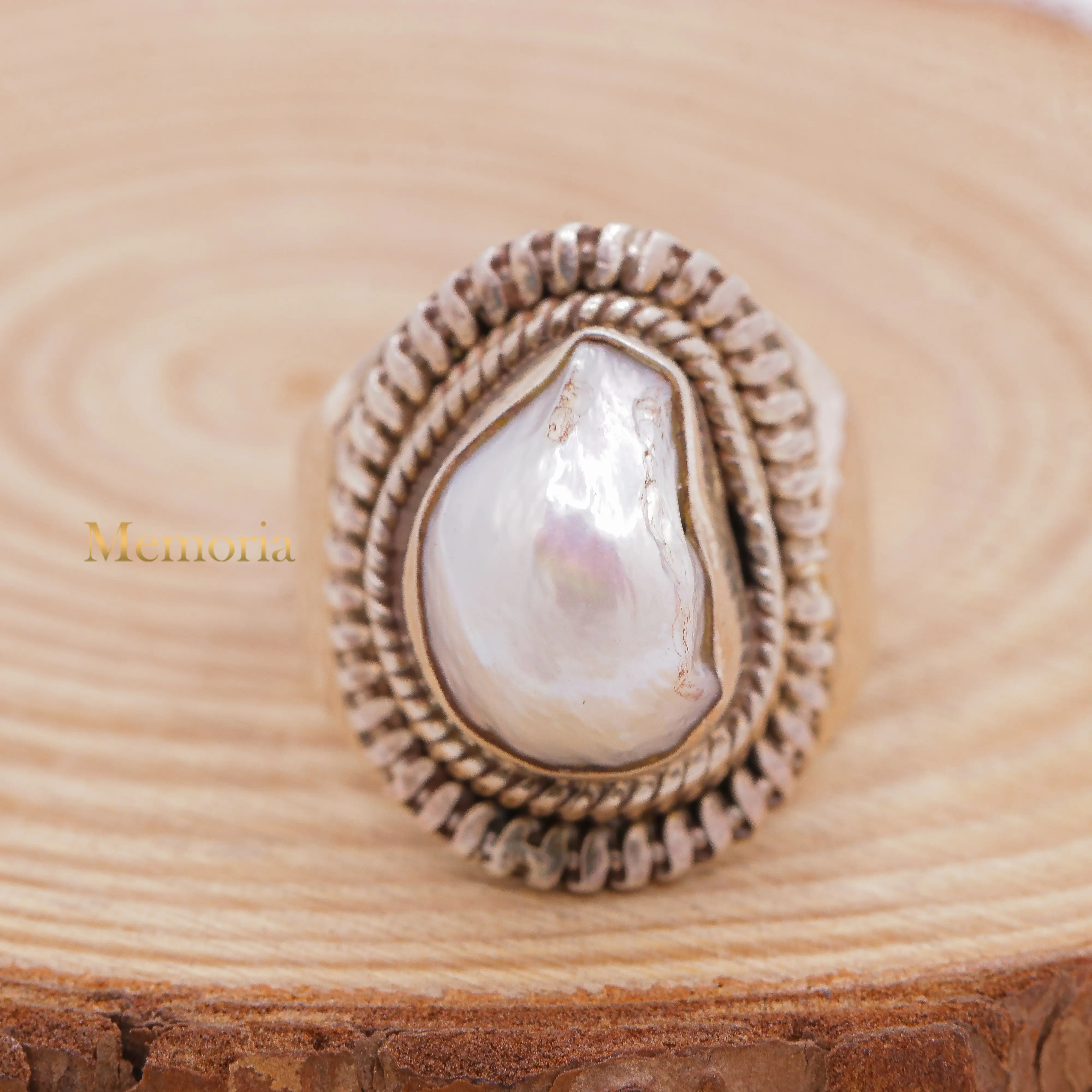 Antiker Perlmutt Edelstein Ring für Frauen Nature del stein Ring Sterling Silber hand gefertigten Ring für Geschenk