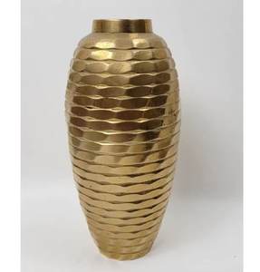 Nuevo florero decorativo de latón de lujo de la mejor forma de color dorado para el hogar y la boda Decoración de mesa florero Floral - Product Image 2