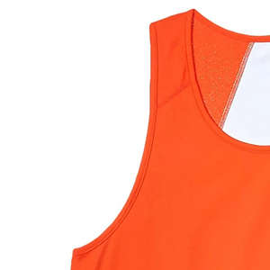 Camiseta Deportiva de Punto sin Mangas para Hombre, Color Naranja Sólido, Cuello Redondo, de Secado Rápido, Fácil de Usar, Calidad Premium - Product Image 4