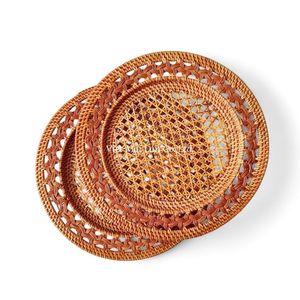 Assiette de présentation en rotin de qualité supérieure, fabriquée à la main à partir de fibres naturelles, pour la décoration de table à la maison, au restaurant et à l'hôtel - Product Image 3