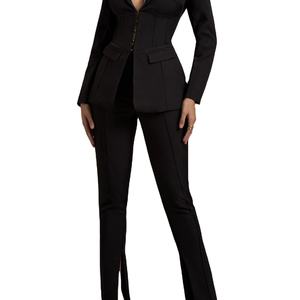 Traje de pierna recta de cintura alta, pantalón para mujer, pantalón de oficina, pantalón informal ajustado para mujer 2026 - Product Image 2