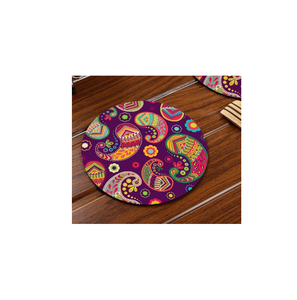 <b>Wood</b> and Printed Pot Trivet for Hot Dishes Kitchen Hot Pads <b>Placemats</b> and Design Piece with Natural Craft - Product Image 1