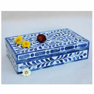 Boîte à bijoux incrustée d'os de mode Design antique maison et hôtel boîte de bague cadeau de fête de mariage décorative en vente - Product Image 1