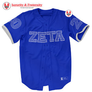 Maillots de baseball personnalisés Zeta Phi Beta, impression par sublimation du logo, bande, vêtements de sororité, baseball, softball, maillot de baseball brodé - Product Image 6