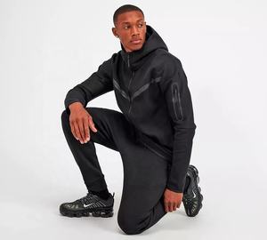 Custom logo <b>men</b> track suits private label jogger sets knit cotton premium tech <b>fleece</b> tracksuits - Product Image 5